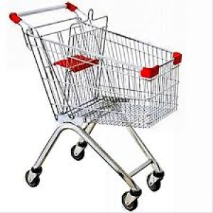 چرخ خرید ترولی فلزی فروشگاهی ۸۰ لیتری